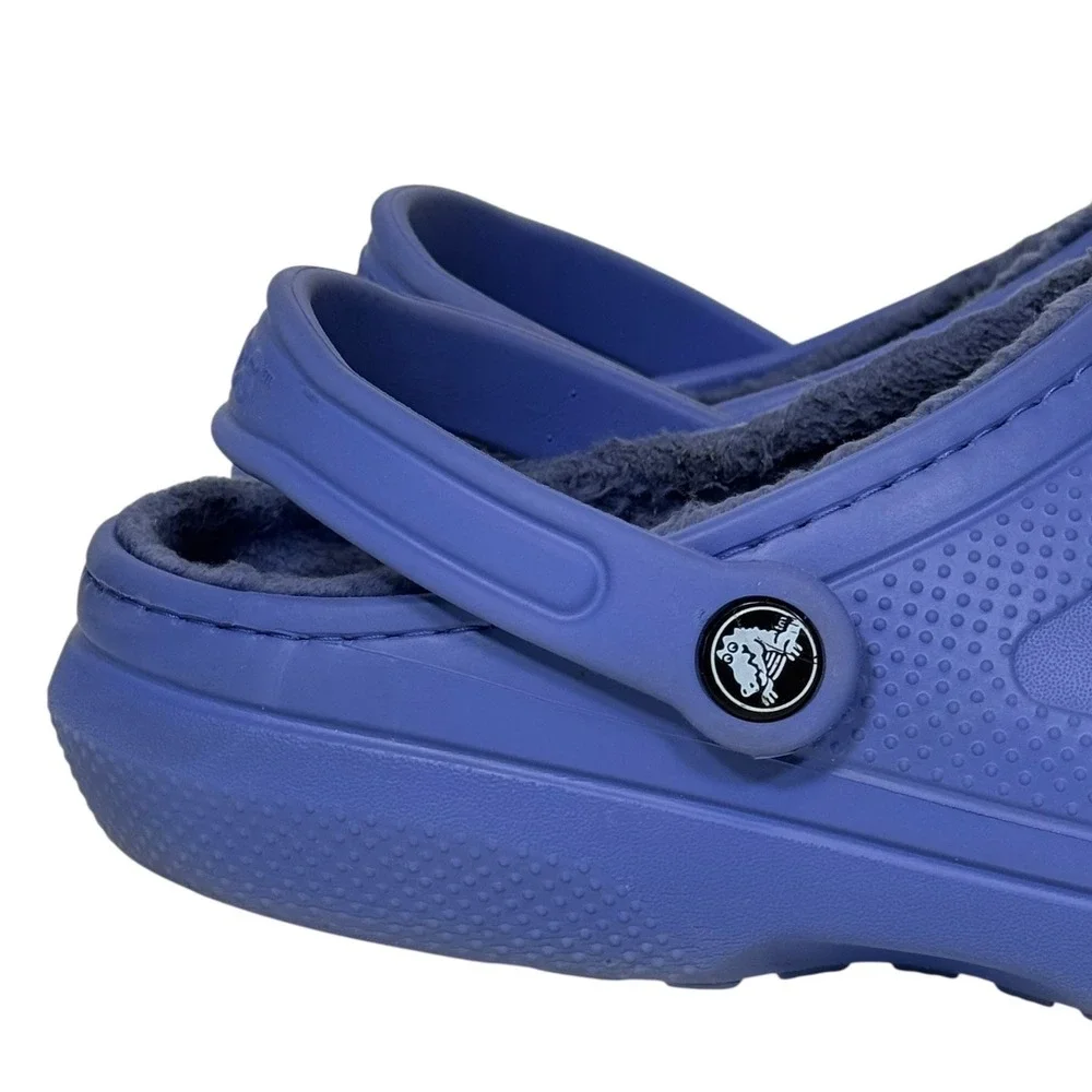 Crocs Classic Lined Clog Purple Blue Mens 9 Women 11 Faux Fur Warm Slip On Shoes